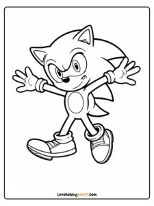 Sonic Coloring Pages mid-jump with a fun and energetic pose