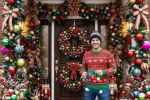 Nostalgic Christmas Door Decorating Ideas: How to Create a Maximalist Holiday Entrance