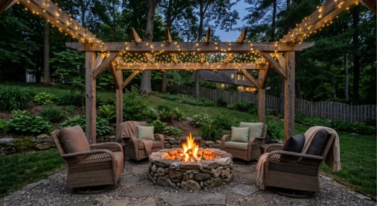 10 Budget-Friendly Fire Pit Pergola Designs for Backyard DIY Magic